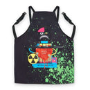 GAMMA+ X STYLECRAFT WATER-REPELLENT BARBER/SALON APRON WITH ADJUSTABLE STRAPS IN RADIOACTIVE BLACK SC338B