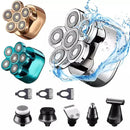 Afeitadora eléctrica inalámbrica para cabeza de calavera calva: 6 cabezales de cuchillas redondos