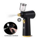 Kit de aerógrafo inalámbrico con compresor de sistema de segunda generación con copas de extensión, color negro y dorado