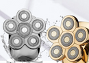 Afeitadora eléctrica inalámbrica para cabeza de calavera calva: 6 cabezales de cuchillas redondos