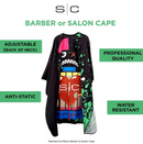 GAMMA+ X STYLECRAFT RADIOACTIVE BARBER & STYLIST CAPE – Black - SC311B