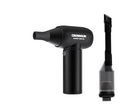 CROSSGUN - Miniaspirador eléctrico inalámbrico con potente chorro de aire turbo, color negro, con accesorio de aspiradora integrado