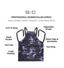 DELANTAL DE BARBERO GAMMA+ X STYLECRAFT – CAMUFLAJE NEGRO