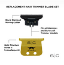 StyleCraft S|C Gold X-Pro Wide Fixed Trimmer Blade with DLC Deep Tooth Cutter - SC527GB