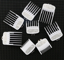 Juego de protectores premium para cortadora de cabello en blanco sólido con clip de metal; se adapta a Wahl y Babyliss (10 piezas = 1-8, 0,5, 1,5)