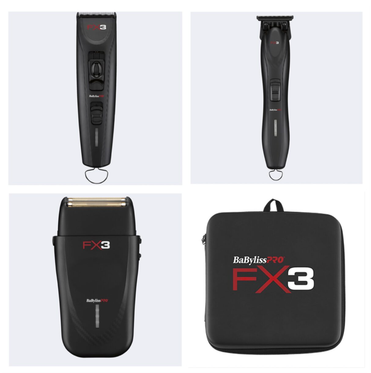 BaByliss PRO Black FX Boost+ Limited Edition Clipper & Trimmer Set w/  Charging Base (FXHOLPKCTB-B)