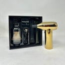 CROSSGUN - Mini aspirador eléctrico inalámbrico con potente chorro de aire turbo, color dorado, con accesorio de aspiradora integrado