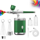 Airbrush kit: Handheld Spray Paint Gun with 0.3/0.5mm Nozzle, Rechargeable Cordless Spray Gun – Green