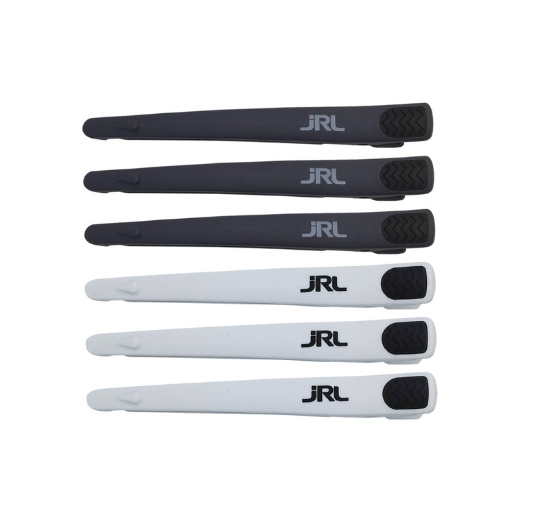 JRL Professional Hair Clips 6pk white/black