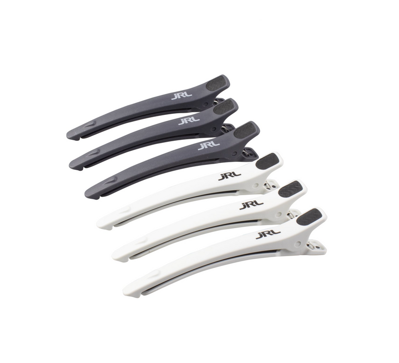 JRL Professional Hair Clips 6pk white/black