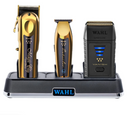 Wahl Pro Combo de edición limitada Gold de 4 piezas de PBCS: afeitadora Gold Magic Clip inalámbrica, afeitadora Gold Detailer Li inalámbrica, afeitadora Black Vanish y estación de carga múltiple