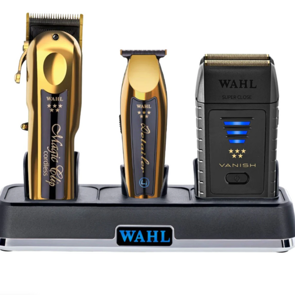 Wahl Pro 2pc Gold Limited Edition Combo by ibs - Gold Detailer li Cordless,  Black Vanish Shaver