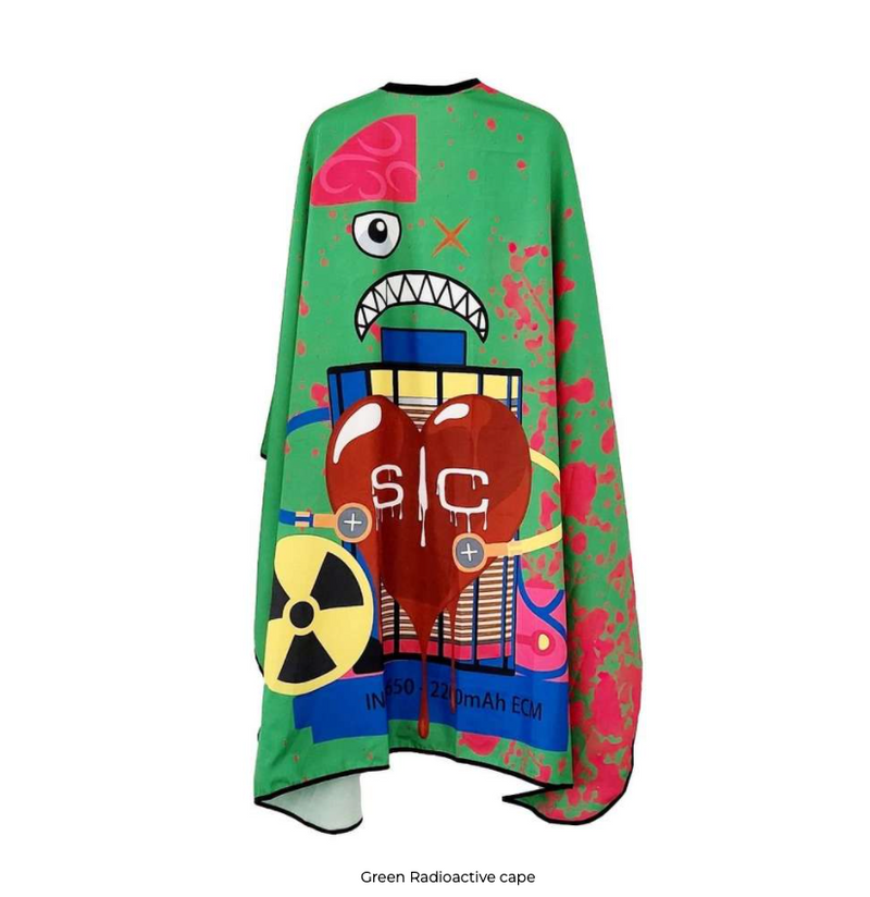 GAMMA+ X STYLECRAFT RADIOACTIVE BARBER & STYLIST CAPE – Green