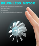 CROSSGUN - Miniaspirador eléctrico inalámbrico con potente chorro de aire turbo, color negro, con accesorio de aspiradora integrado 