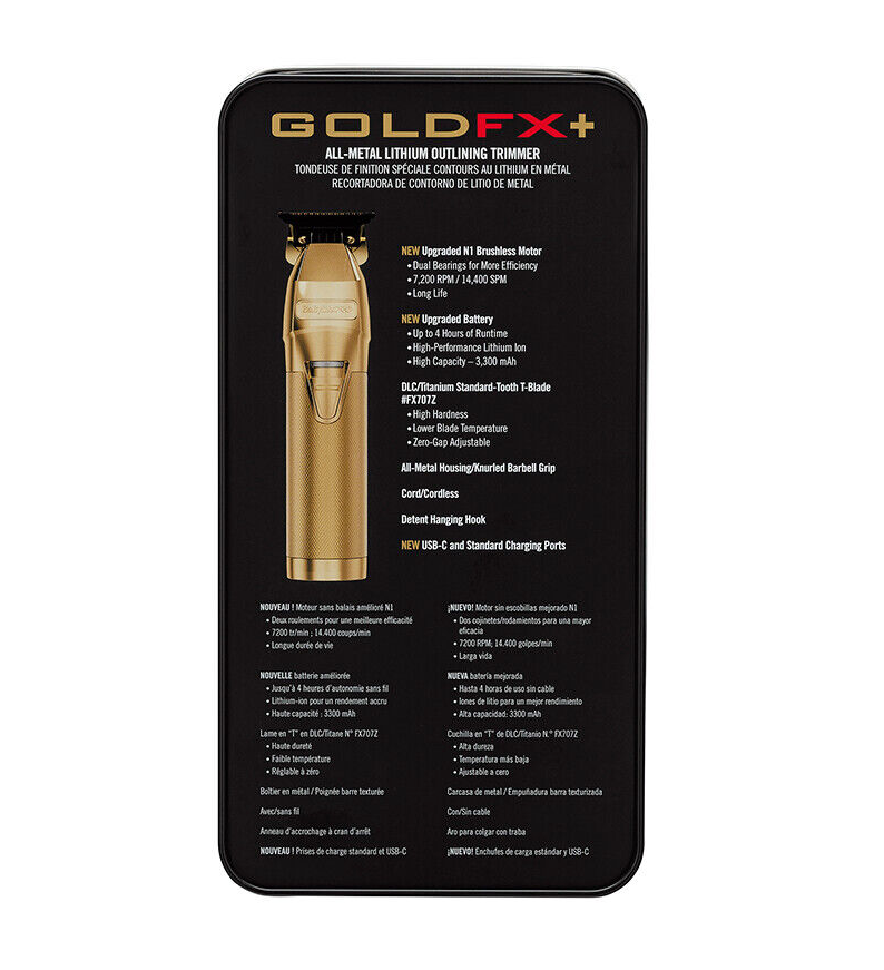 BaBylissPRO New Upgraded GoldFX+ N1 Skeleton Cordless Trimmer FX787NG