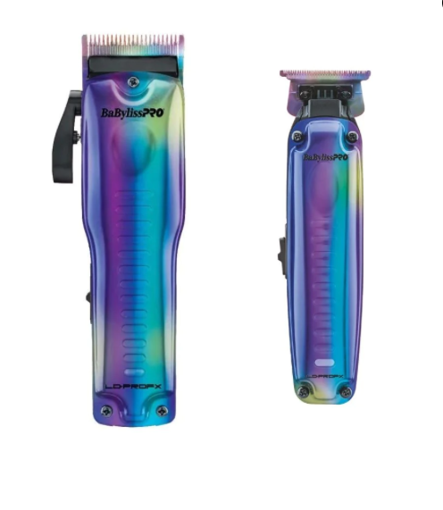 BABYLISSPRO 2pcs LO-PROFX LIMITED EDITION IRIDESCENT HIGH-PERFORMANCE CORDLESS LOW-PROFILE COMBO by PBCS- CLIPPER #FX825RB ,TRIMMER #FX726RB