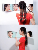 Espejo colgante plegable de tres lados para peluquería profesional