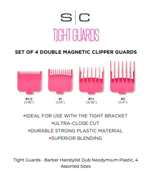 STYLECRAFT Tight Guards – Barber Hairstylist Dub Neodymium Plastic, 4 Assorted Sizes