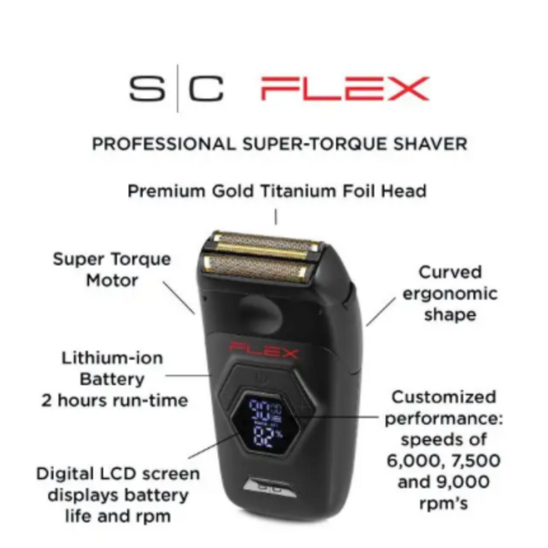 StyleCraft S/C Flex – Electric Foil Shaver with Super Torque Motor, Gold Titanium Foil Head