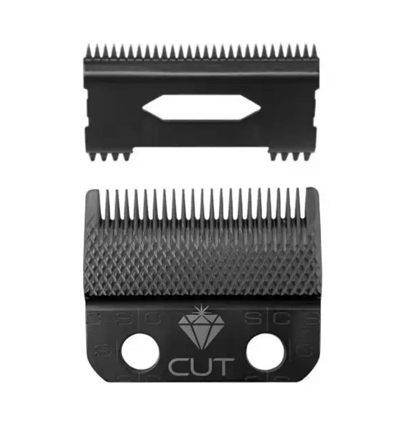 StyleCraft S|C REPLACEMENT DIAMOND CUT FIXED FADE HAIR CLIPPER BLADE WITH SHALLOW TOOTH 2.0 MOVING CUTTER SET