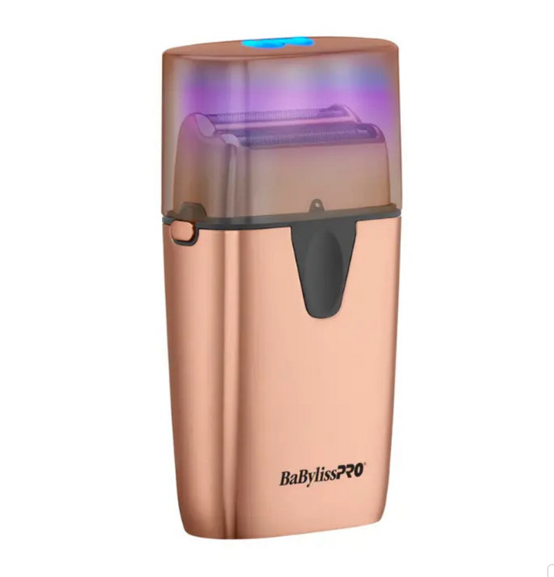 BaBylissPRO UV Desinfecting Rose Gold Double Foil Shaver - Kills 99.9% Of Bacteria - FXLFS1RG