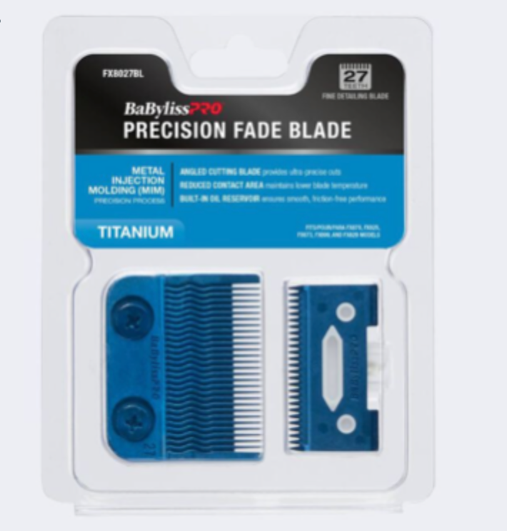 BABYLISSPRO BLUE TITANIUM METAL-INJECTION MOLDED PRECISION FINE DETAILING BLADE 27 TEETH -FX8027BL