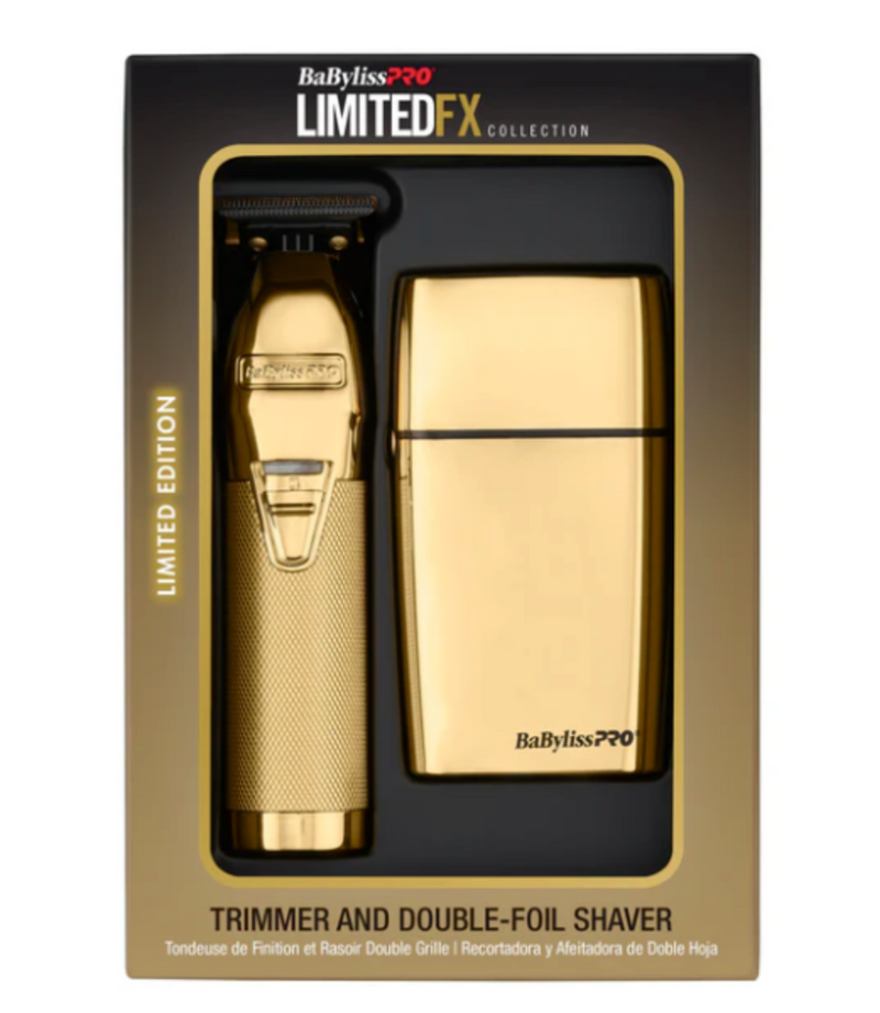 BaByliss PRO LimitedFX Gold Trimmer & Double Foil Shaver – FXLFS1G