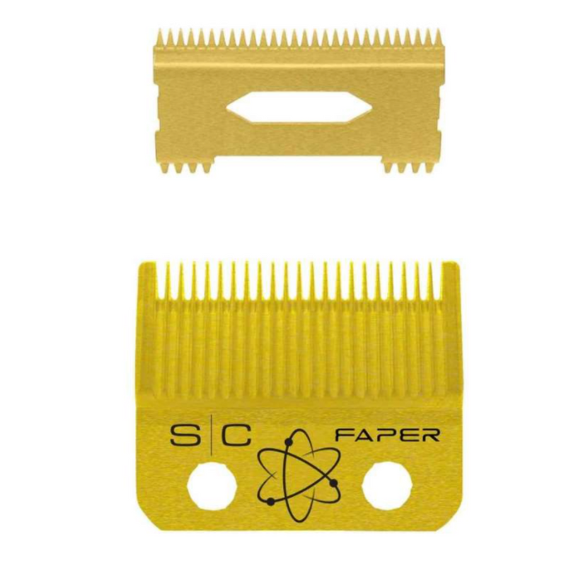 StyleCraft S|C REPLACEMENT FIXED GOLD FAPER CLIPPER BLADE WITH GOLD MOVING SLIM DEEP TOOTH CUTTER SET