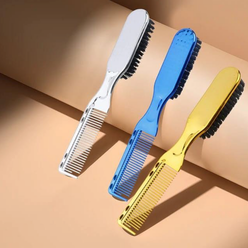 2-Sided Barber Fade Clean Comb and Brush – 4 colors available