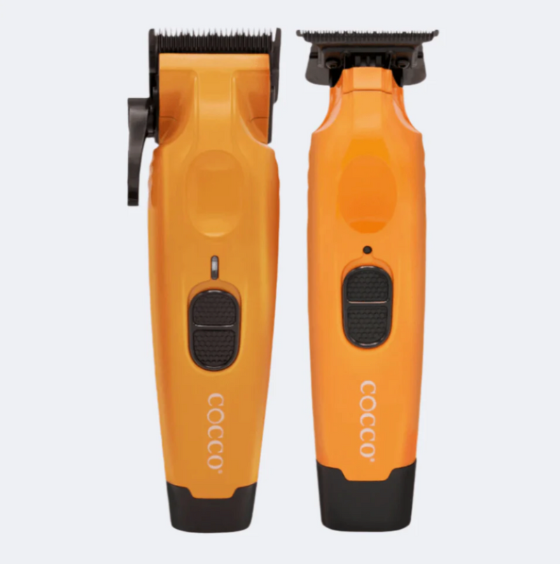 Cocco Hair Pro Hyper Veloce Clipper and Trimmer COMBO By PBCS- Orange