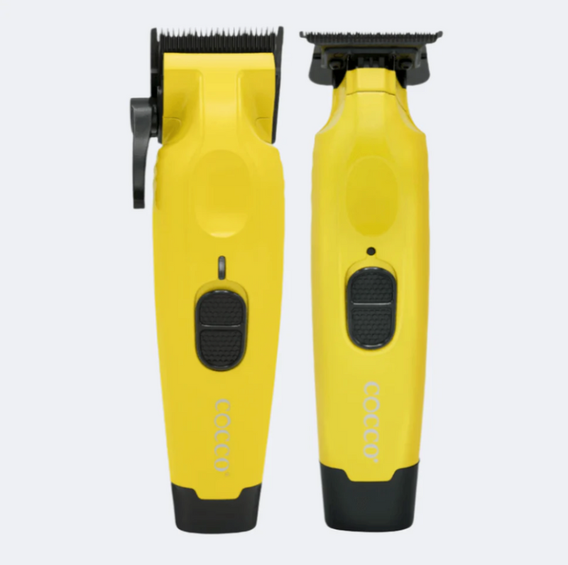 Cocco Hair Pro Hyper Veloce Clipper and Trimmer COMBO By PBCS- Yellow