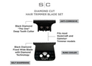 STYLECRAFT REPLACEMENT DIAMOND CUT FIXED BLACK DIAMOND DLC HAIR TRIMMER BLADE WITH THE ONE CUTTER SET SC541B