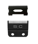 StyleCraft S|C Replacement Double Black Diamond Carbon DLC Fixed Fade Blade with Shallow Tooth Cutter 2.0 Clipper Blade Set