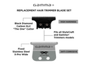 GAMMA+ X-Pro Wide Stainless Steel with Black Diamond Carbon DLC The One Cutting Trimmer Blade Set GP528SB
