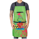GAMMA+ X STYLECRAFT WATER-REPELLENT BARBER/SALON APRON WITH ADJUSTABLE STRAPS RADIOACTIVE GREEN SC338GR
