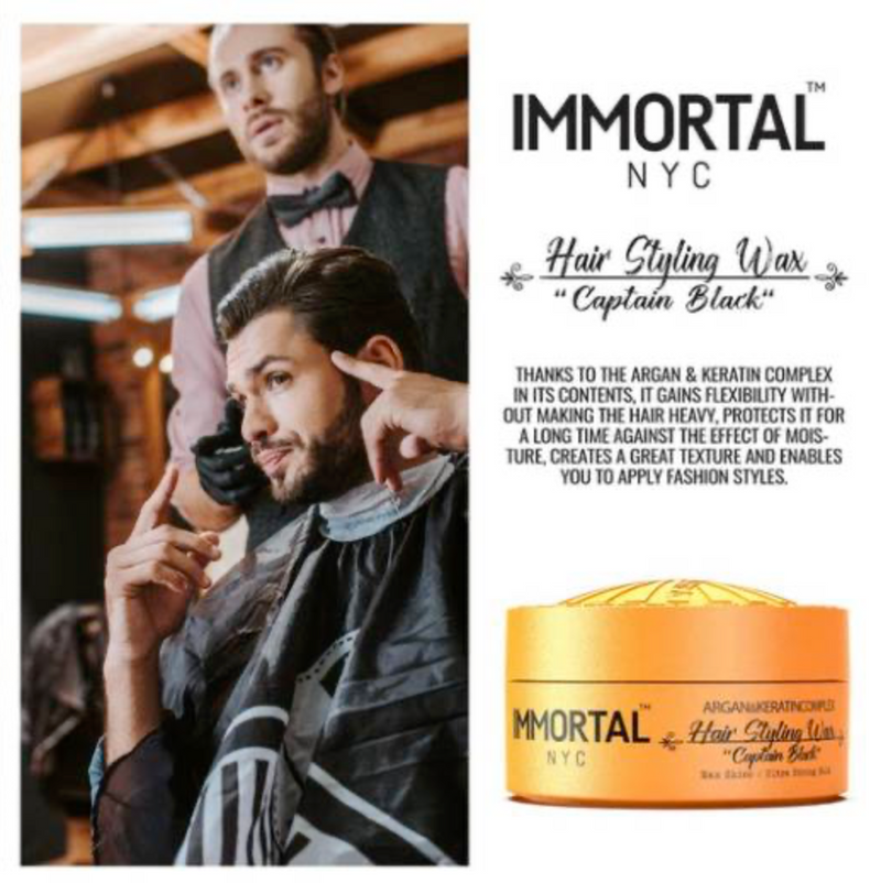 Immortal NYC Argan & Keratin ”Captain Black” Hair Styling Wax