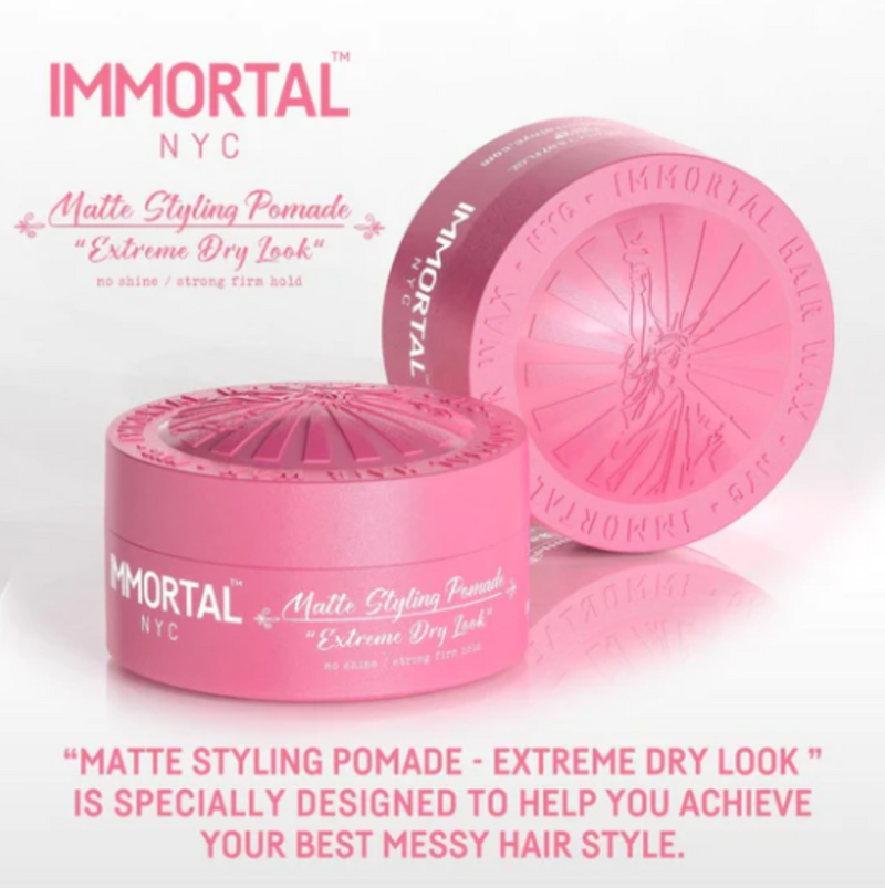 Immortal NYC ”Extreme Dry Look” Matte Styling Pomade – Pink