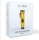 Cortadora de pelo inalámbrica profesional de alto torque y sin escobillas Cocco Hyper Veloce - Amarilla