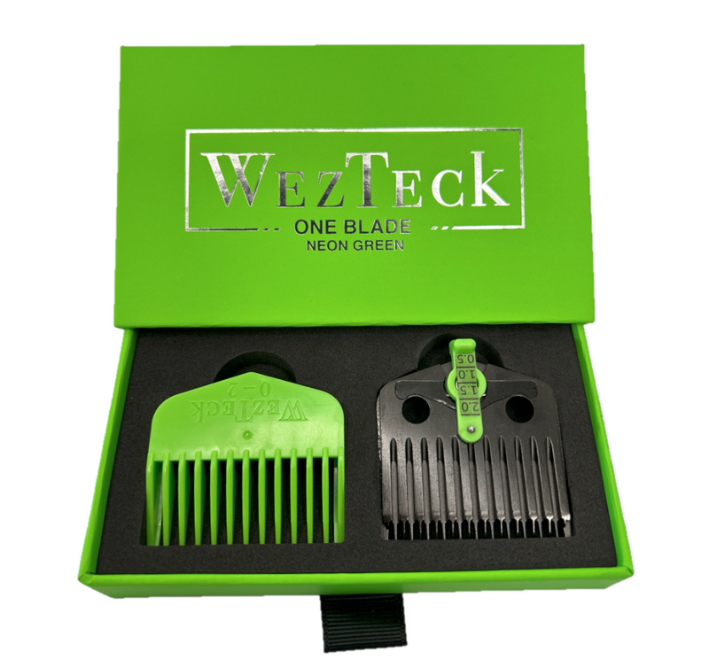 WEZTECK ONE BLADE GUARD – Made 2 Fade – from #0 to #2 = (0 , 1/2 , 1 , 1-1/2 , 2) Green