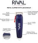 StyleCraft RIVAL METAL HAIR CLIPPER WITH DIGITAL DISPLAY – SC621BL