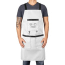 GAMMA+ X STYLECRAFT WATER-REPELLENT BARBER/SALON APRON WITH ADJUSTABLE STRAPS IN WHITE SC339W