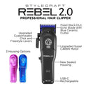 Stylecraft REBEL 2.0 PROFESSIONAL HAIR CLIPPER WITH SUPER C4RBN MOTOR SC601M
