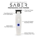 StyleCraft S|C SABER PROFESSIONAL HAIR TRIMMER WITH DIGITAL BRUSHLESS MOTOR – White SC421W