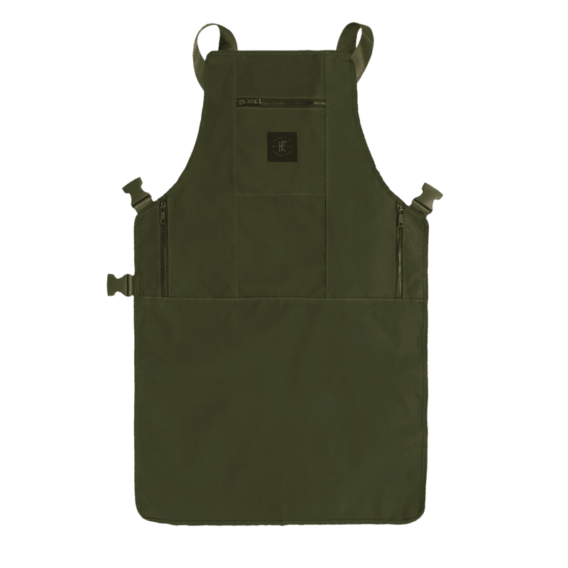 Knife & Flag Non-Porous Barber apron [Green].