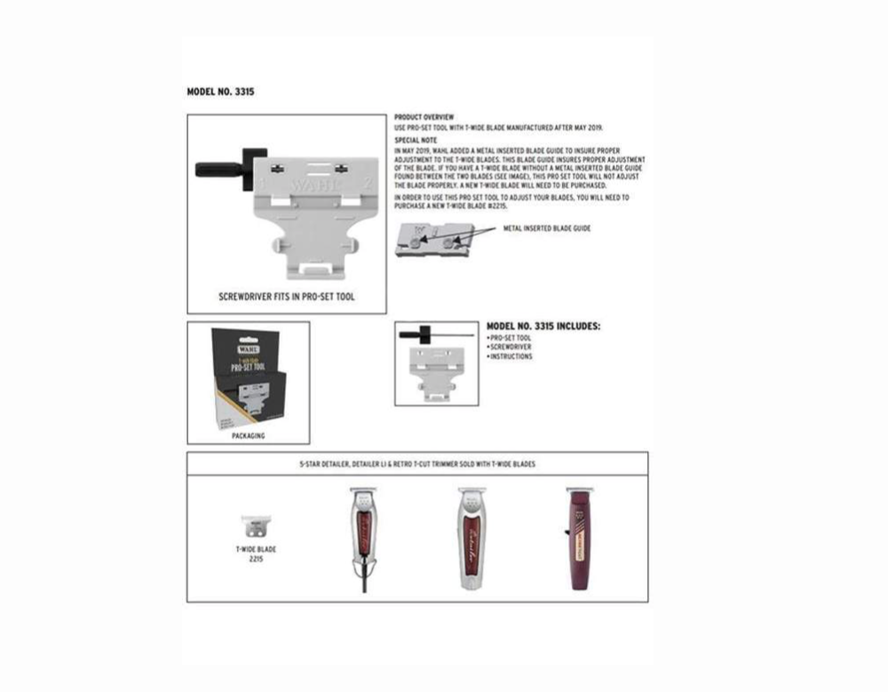 Wahl Pro-Set Alignment Tool for T-Wide Blade