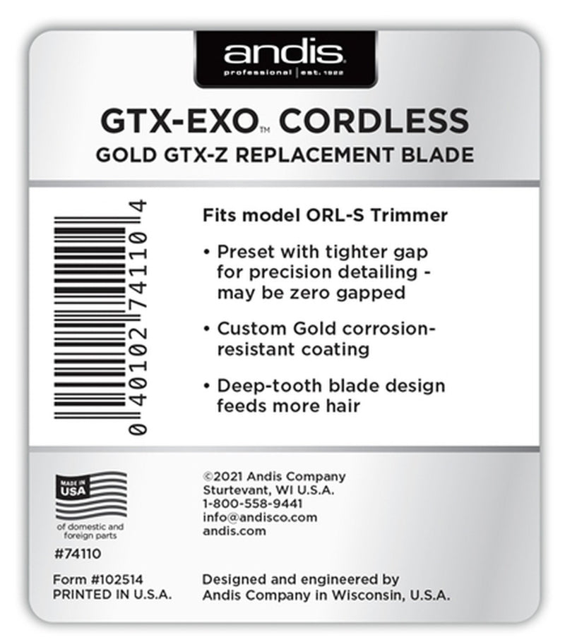 Andis GTX-EXO Cordless Replacement Blade Deep Tooth GTX-Z Gold