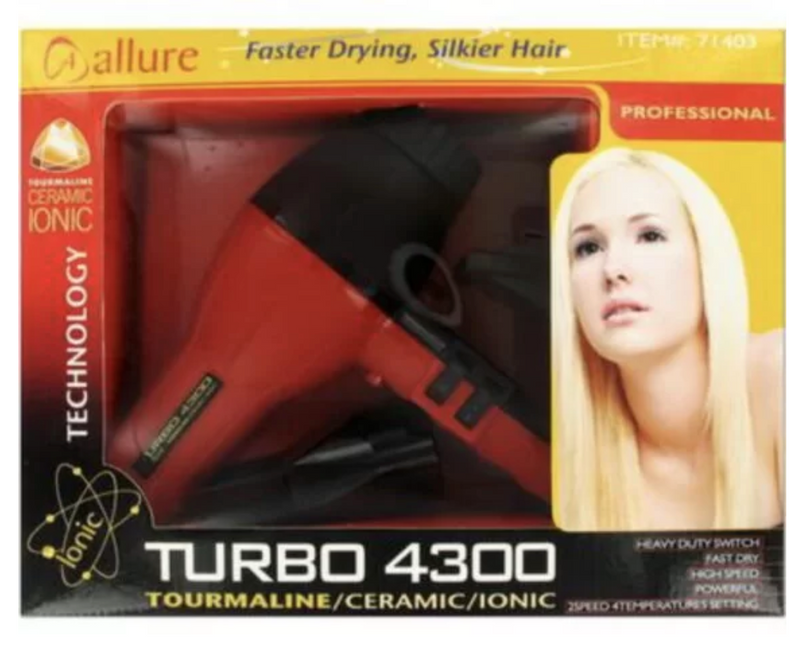 Allure Turbo Power Red and Black Hair Blower Dryer