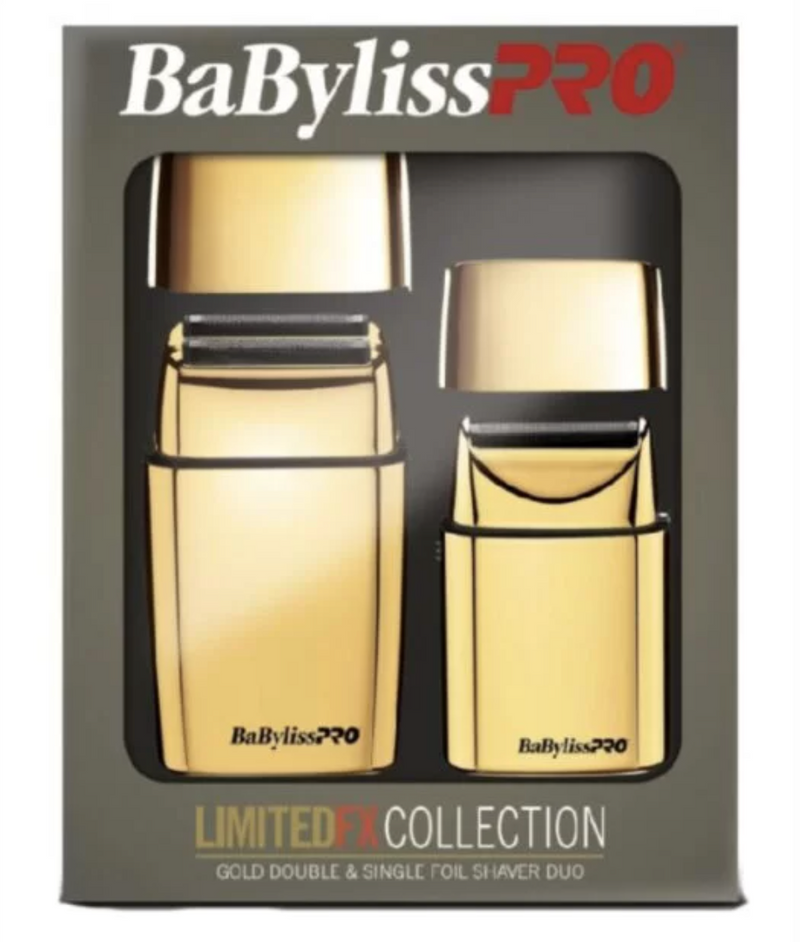 BaBylissPRO LimitedFX Collection Gold & Black Double & Single Foil Shaver Duo FXFSHOLPK2GB