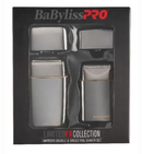 BaBylissPRO LimitedFX Collection - Afeitadora de láminas doble y simple dorada y negra, dúo FXFSHOLPK2GB
