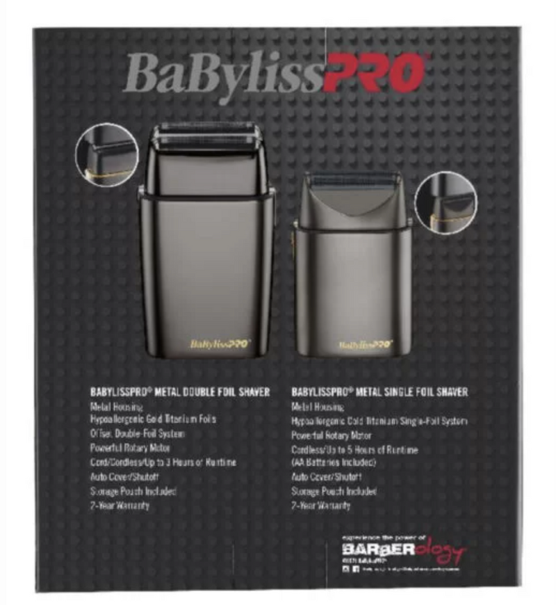 BaBylissPRO LimitedFX Collection Gold & Black Double & Single Foil Shaver Duo FXFSHOLPK2GB